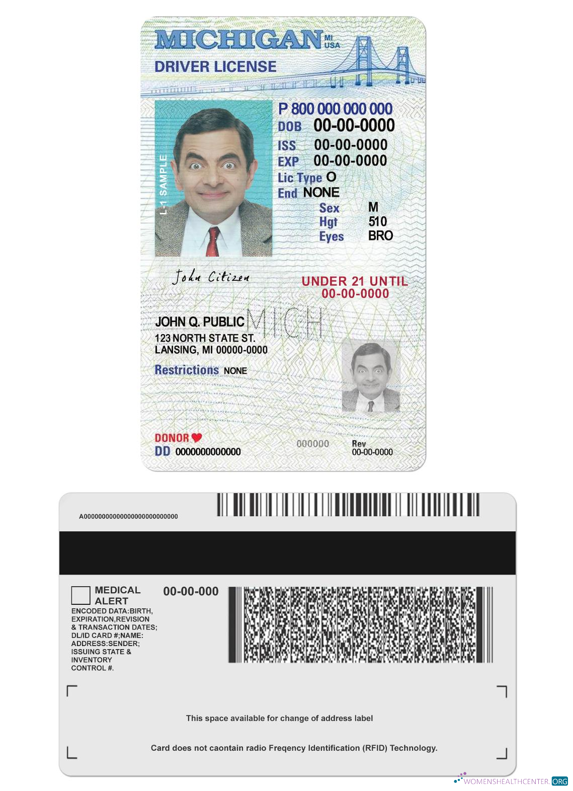 download USA Michigan driving license under 21